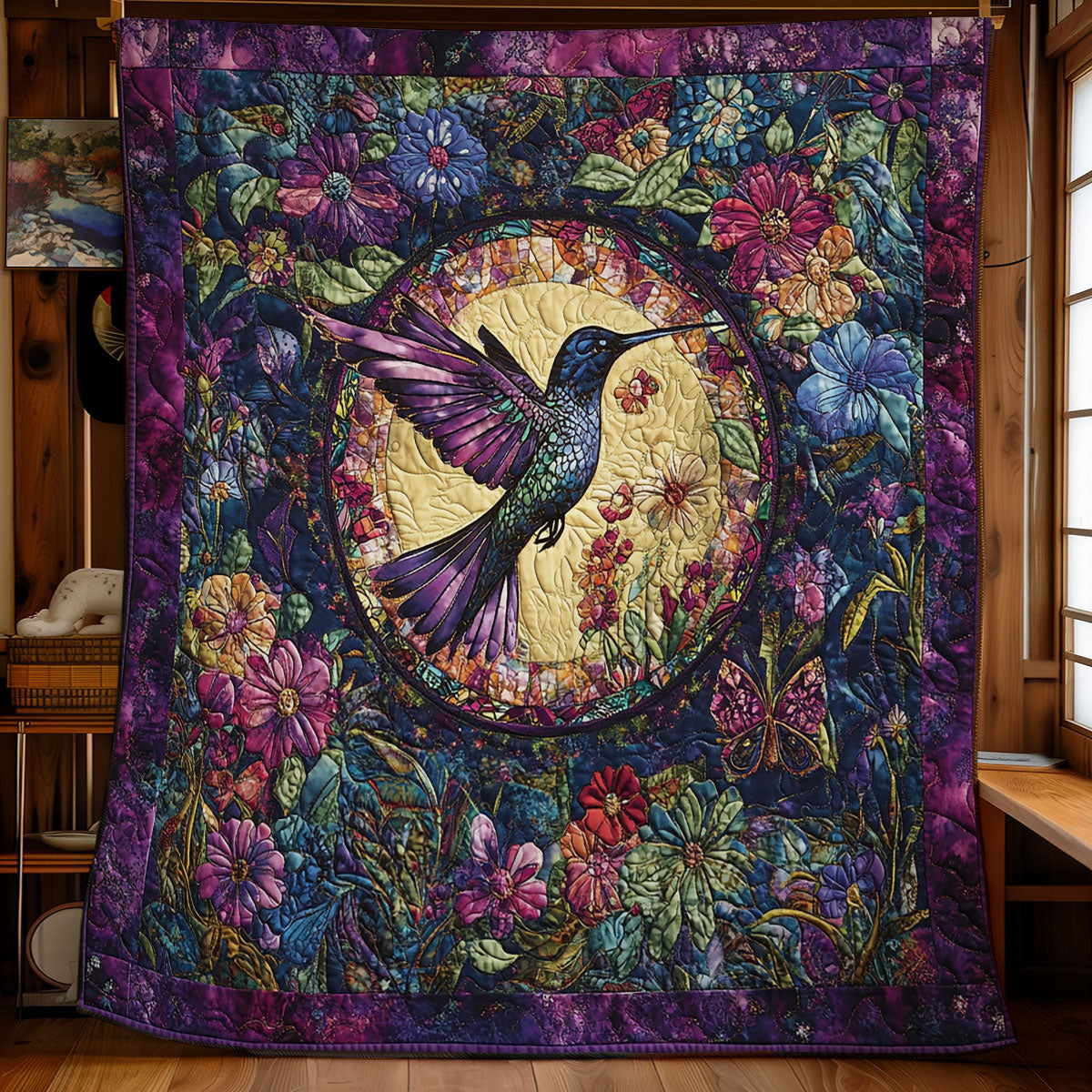 Kolibri In Mystischem Garten Quilt
