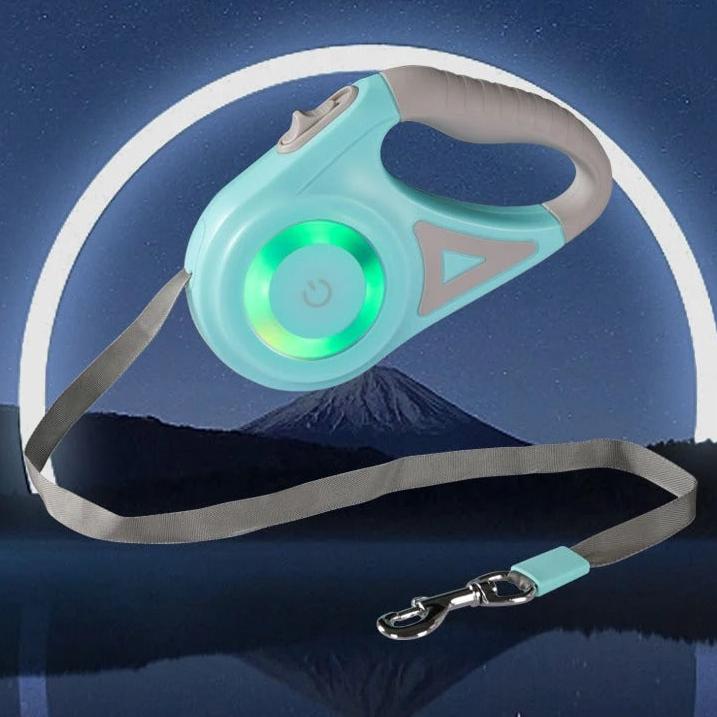 Frendorf | GlowPaw LED Rollleine für Hunde | Beleuchtete, einziehbare Leine | Ergonomisch & Sicher | Für Abendspaziergänge