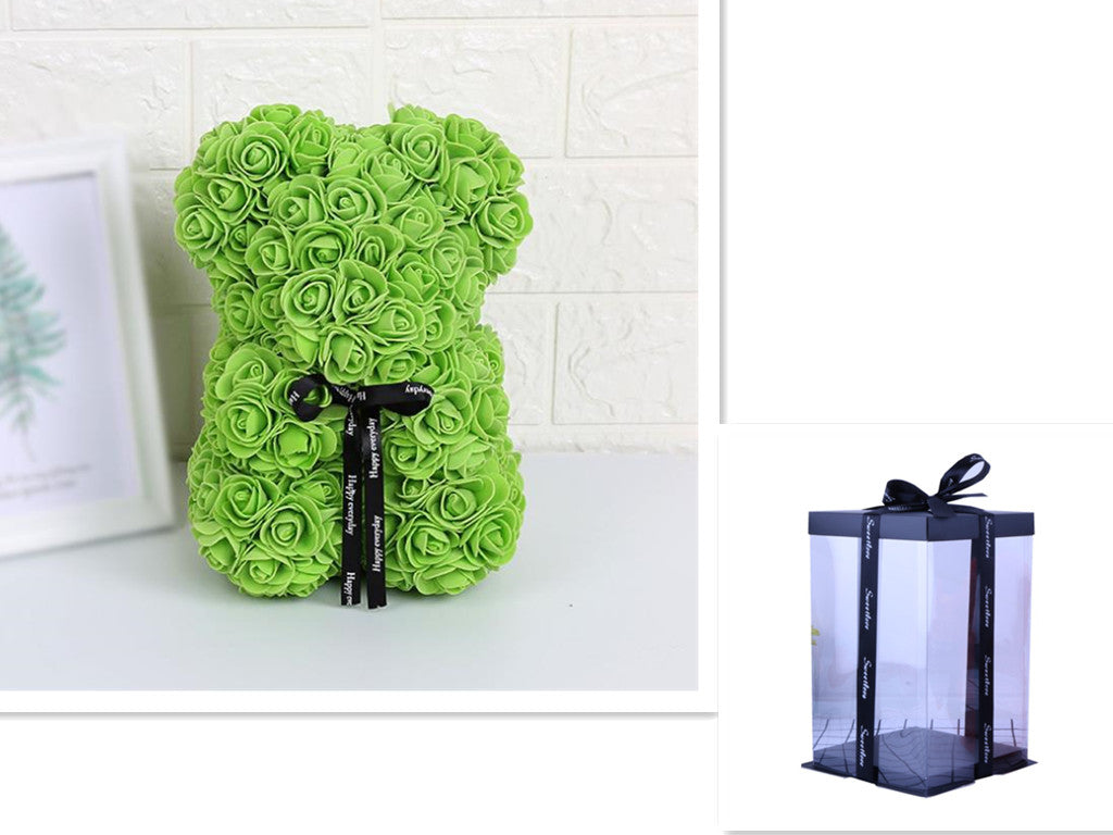 Frendorf | Valentinstag Geschenk Rose Bär Ewige Blume Rose Teddybär PE Schaum Bär 25cm Valentinstag