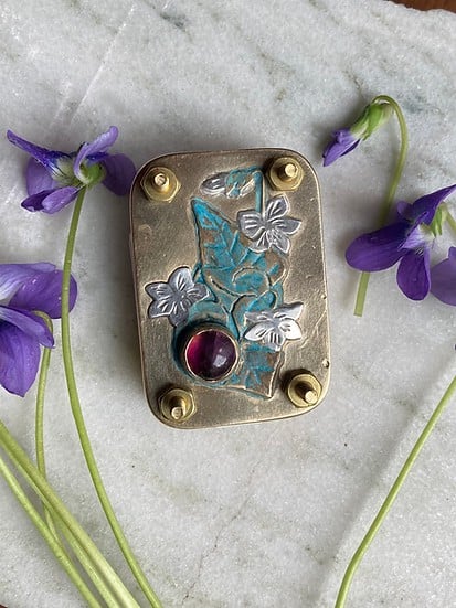 Frendorf | Mikro-Blumenpresse | Handgefertigt aus Silber & Messing | Inkl. 10 Blätter Herbarium-Papier