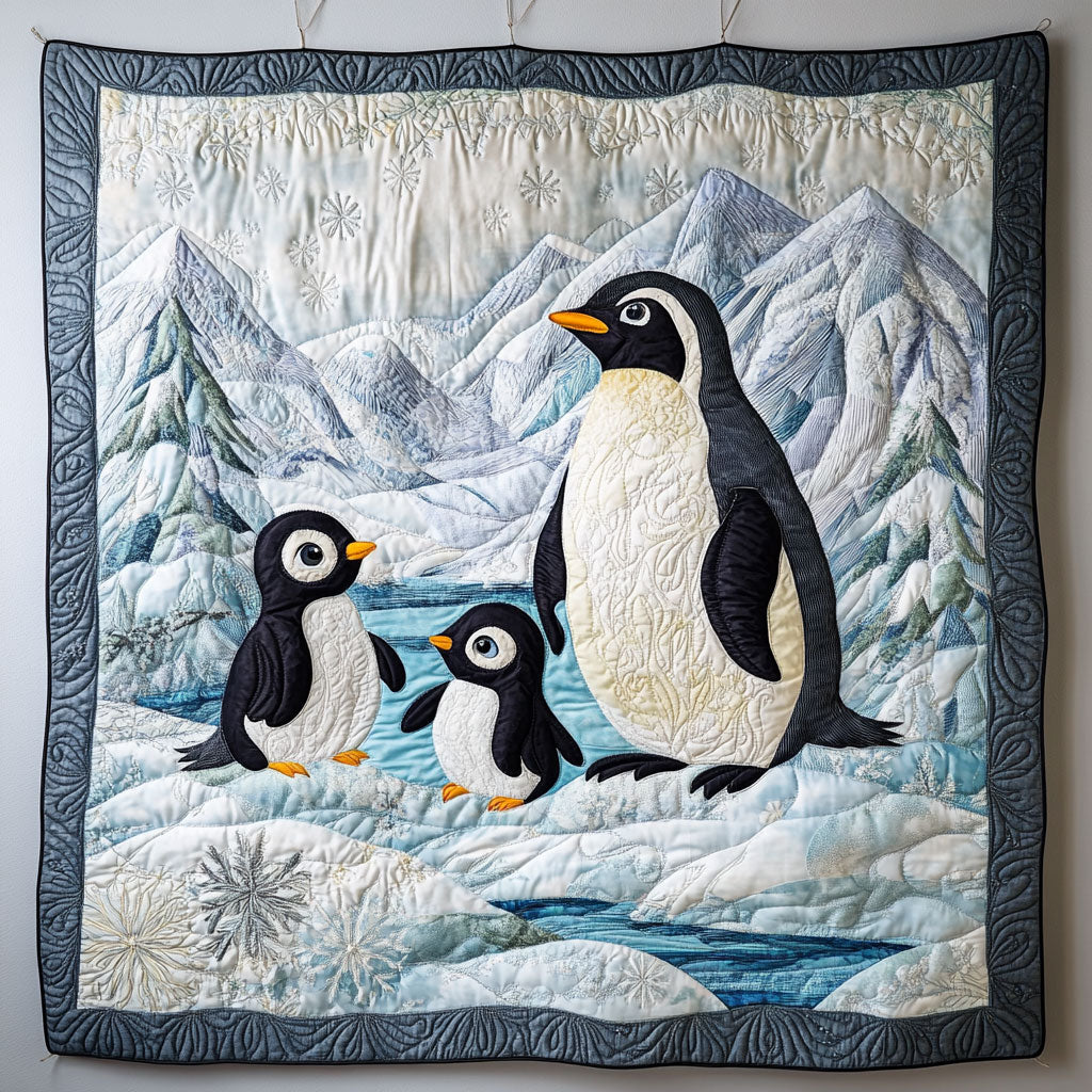 Familien Pinguine Tagesdecke