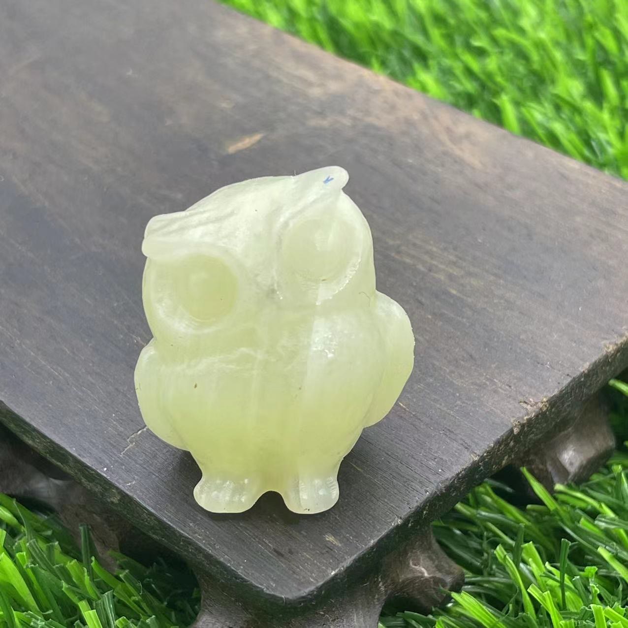 Frendorf 3.5cm natürliche Kristall Eule Ornament Edelstein Dekoration