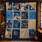 Gold und Marineblau Quilt