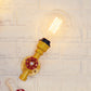Frendorf | Metallische Rohr-Wandleuchte Industriell 1 Glühbirne Bauernhaus Wandlicht mit rohem Ventil in Weiß/Rot, 1/5-Pack