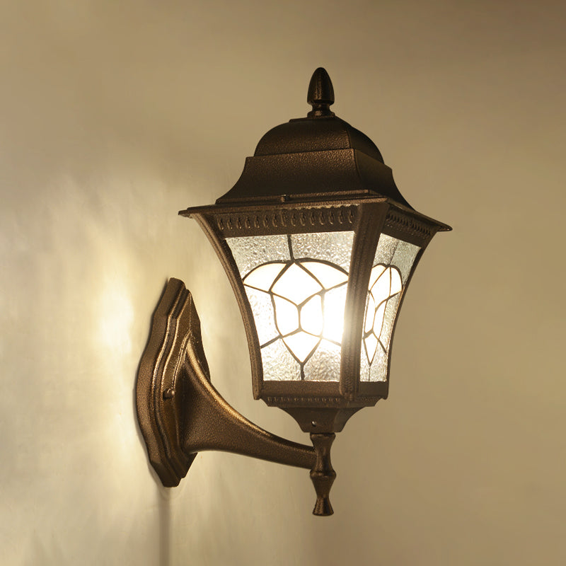 Frendorf | Vogelkooi Frosted Glas Wandlamp Retro 1 Kop Buitenwandlamp Verlichtingsarmatuur in Koffie