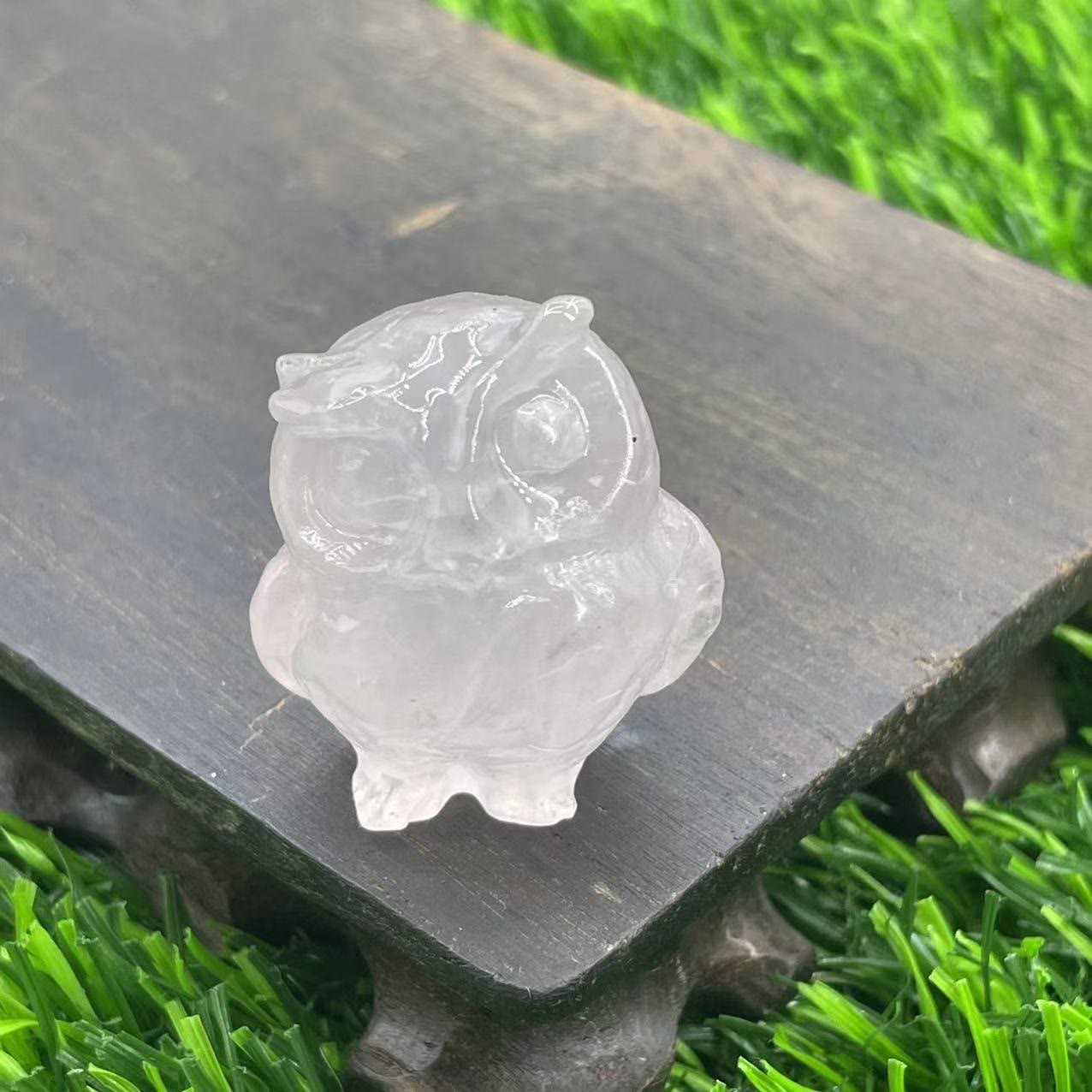 Frendorf 3.5cm natürliche Kristall Eule Ornament Edelstein Dekoration