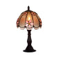Wabenrand-Dom-Tischlampe Tiffany Eis klares Glas Einzelne Weiß/Kaffee Nachttischlampe mit Blumenmuster