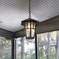 Ripple Glass Black Drop Lampe Vogelkäfig Einzelkopf Retro Pendelleuchte für Außenbereich