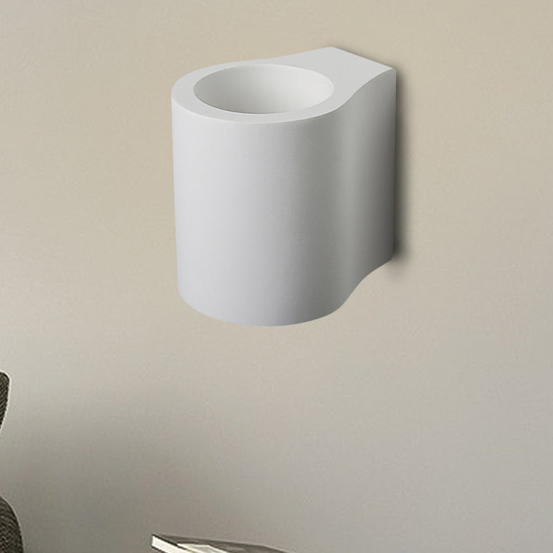 Frendorf | Weiße Finish Zylinder Flush Wandlampe Einfache 1 Glühbirne Gips LED Auf-Ab Wandbeleuchtung