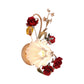 Frendorf | 1 Glühbirne Blumen Wandlampe Amerikanische Blume Rot Braun Mattiertes Weißes Glas Wandleuchte, Links/Rechts