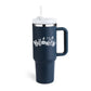 40 Oz Tumbler mit Griff Strohhalm isoliert