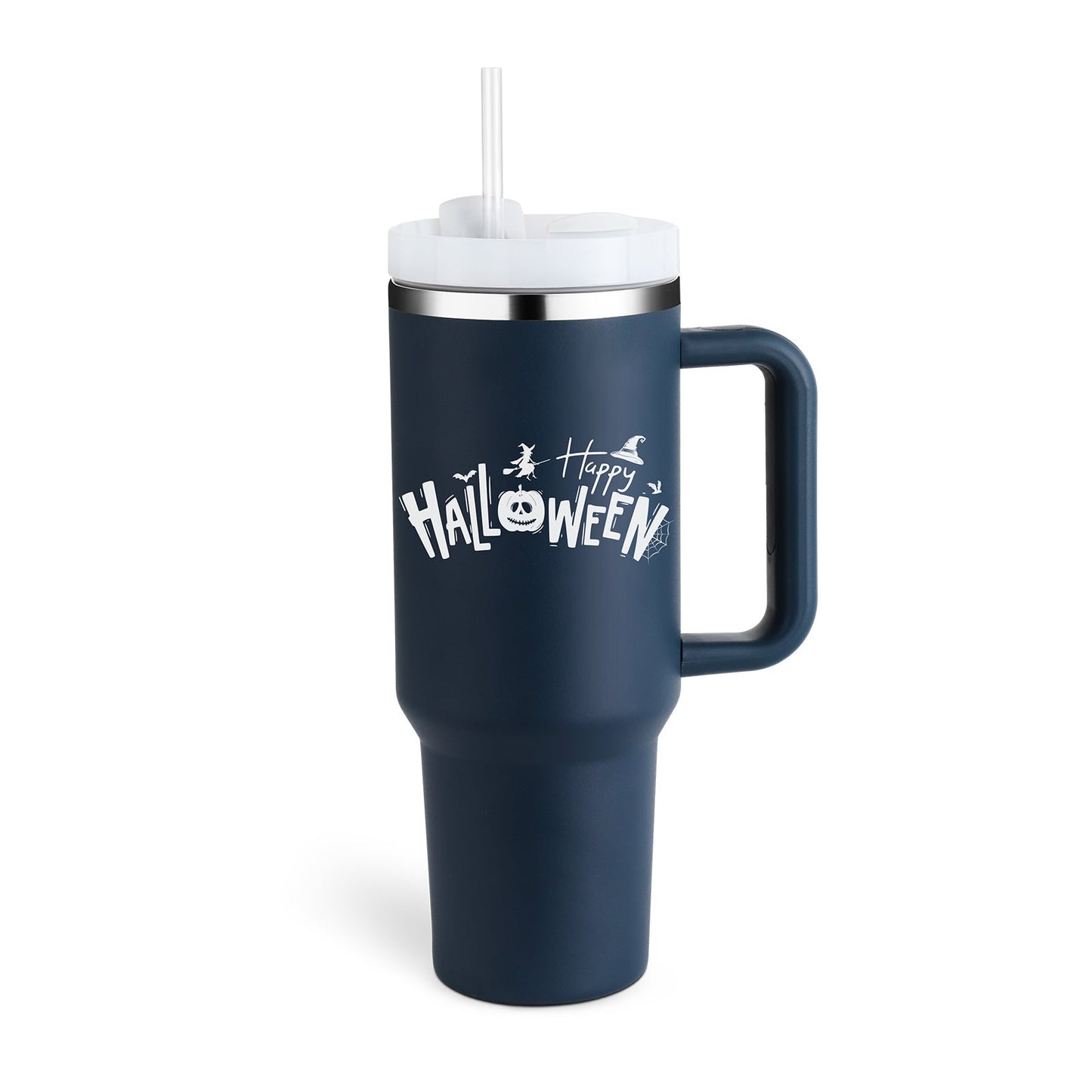 40 Oz Tumbler mit Griff Strohhalm isoliert