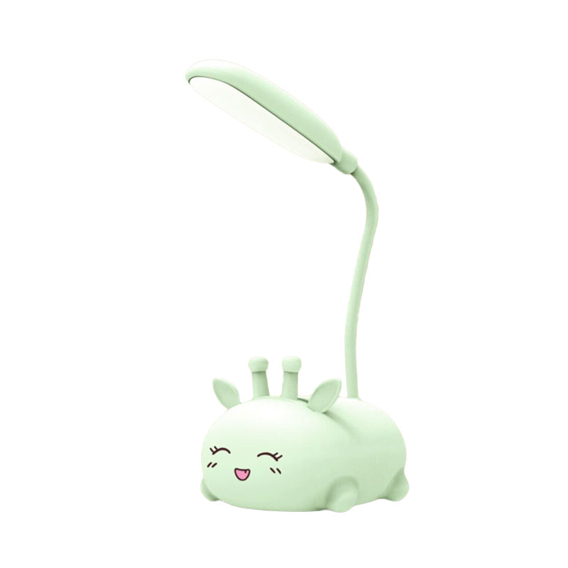 Cartoon Sika-Hirsch Schreibtischlampe Kunststoff Kinderzimmer LED Nachtlicht mit flexiblem Arm in Weiß/Rosa/Blaut