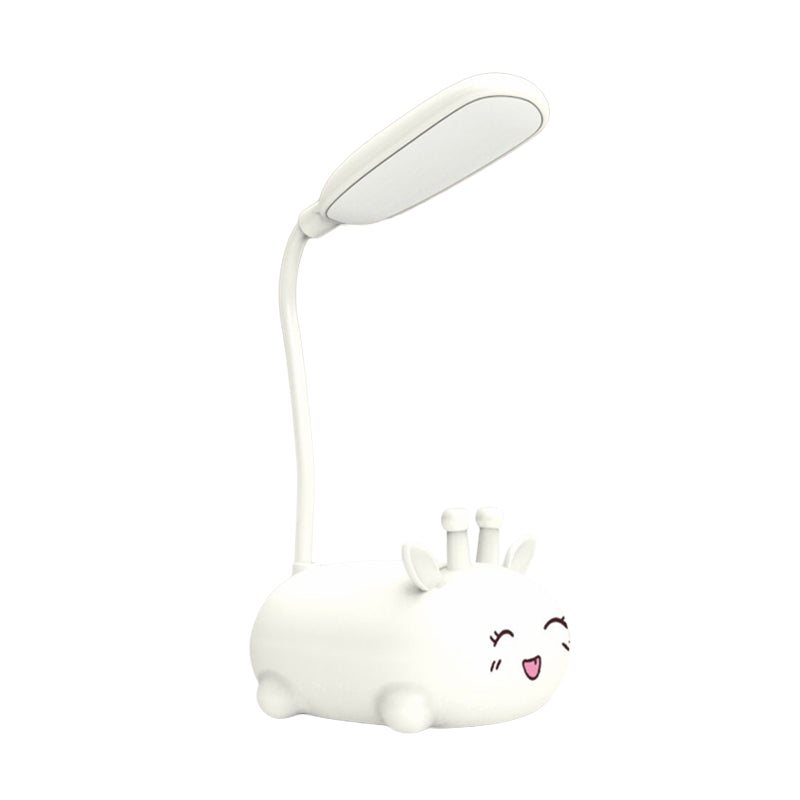 Cartoon Sika-Hirsch Schreibtischlampe Kunststoff Kinderzimmer LED Nachtlicht mit flexiblem Arm in Weiß/Rosa/Blaut