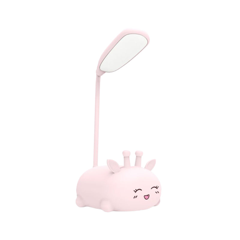 Cartoon Sika-Hirsch Schreibtischlampe Kunststoff Kinderzimmer LED Nachtlicht mit flexiblem Arm in Weiß/Rosa/Blaut