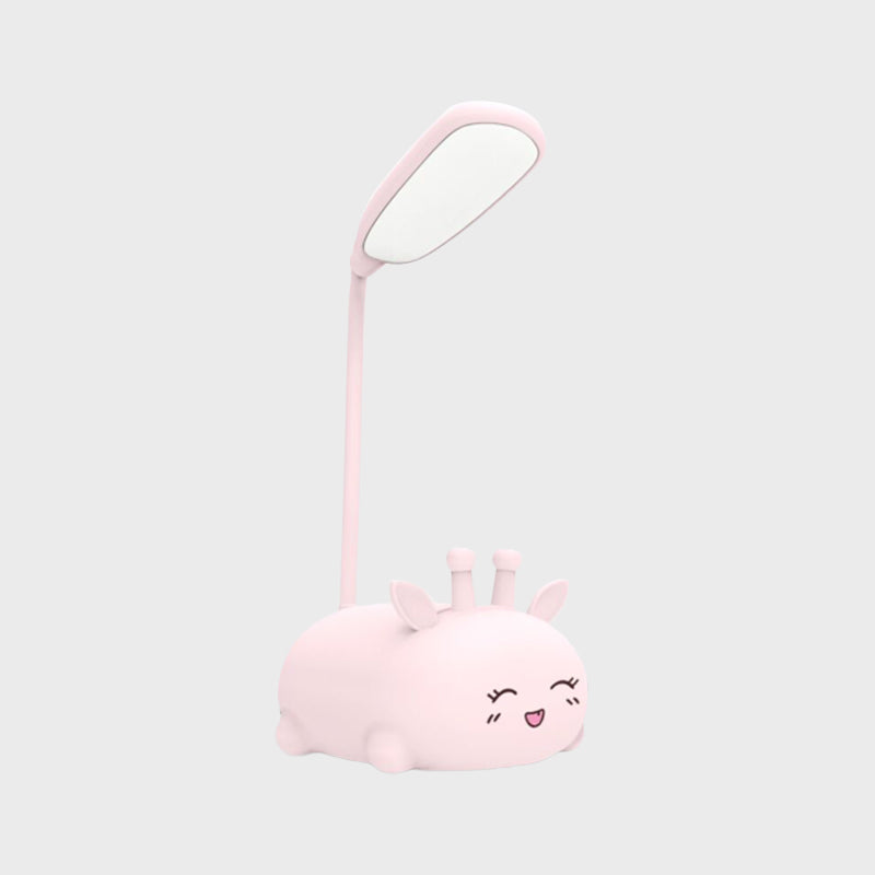 Cartoon Sika-Hirsch Schreibtischlampe Kunststoff Kinderzimmer LED Nachtlicht mit flexiblem Arm in Weiß/Rosa/Blaut