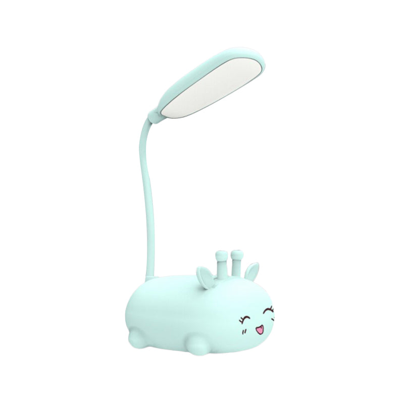 Cartoon Sika-Hirsch Schreibtischlampe Kunststoff Kinderzimmer LED Nachtlicht mit flexiblem Arm in Weiß/Rosa/Blaut