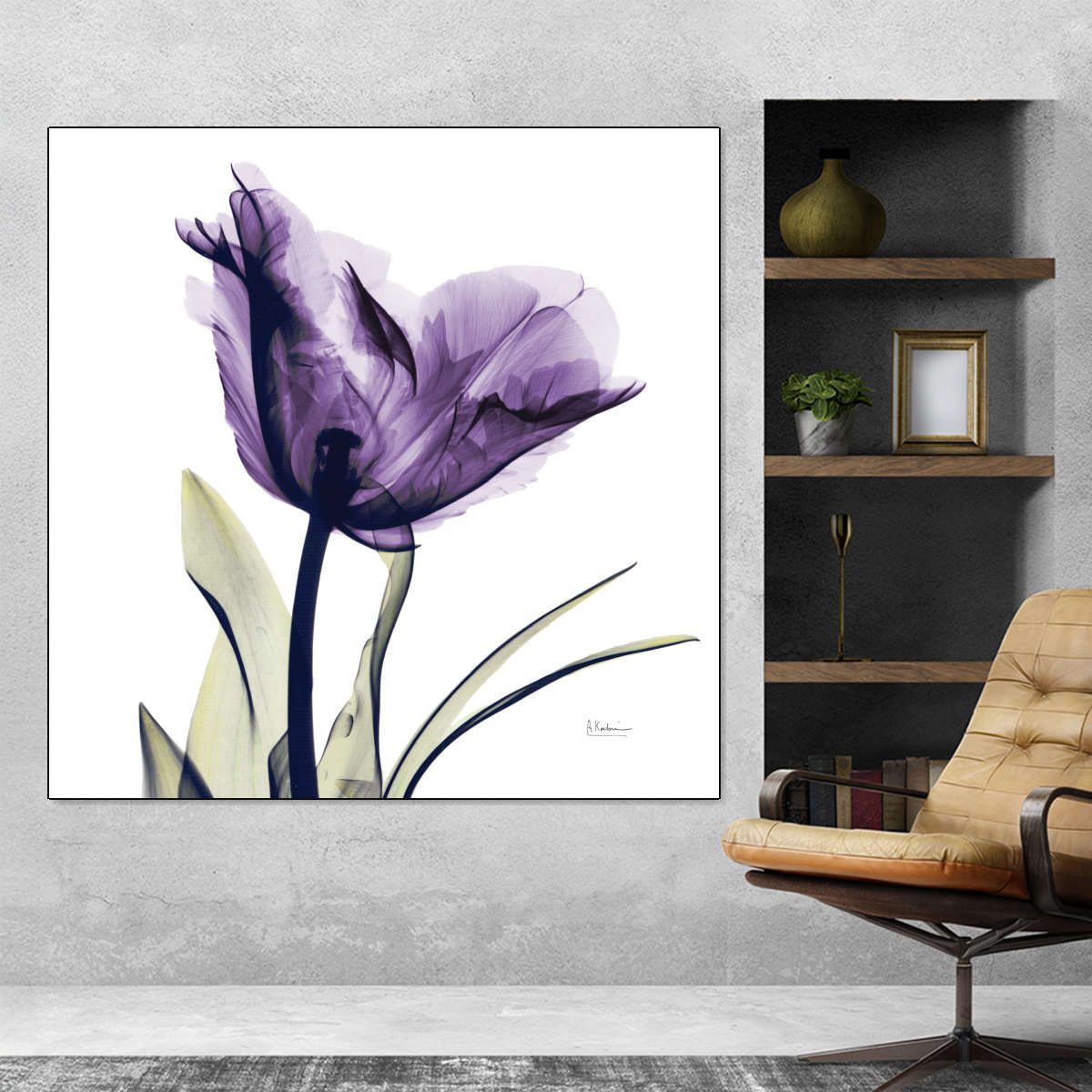 Frendorf | Royal Purple Parrot Tulpen Wandkunst