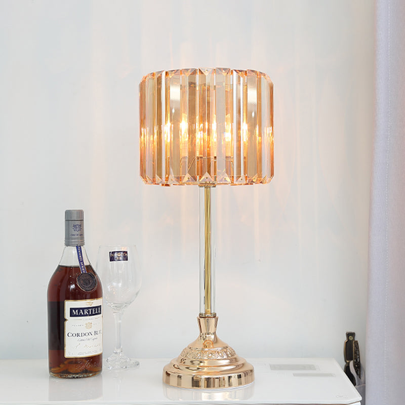 Kristallprisma Trommel Nachtlampe Postmodern Einzelne Glühbirne Schlafzimmer Tischbeleuchtung in Gold
