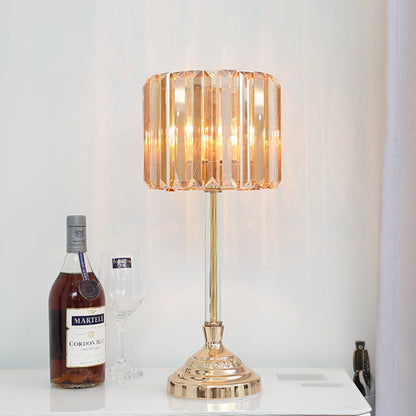 Kristallprisma Trommel Nachtlampe Postmodern Einzelne Glühbirne Schlafzimmer Tischbeleuchtung in Gold