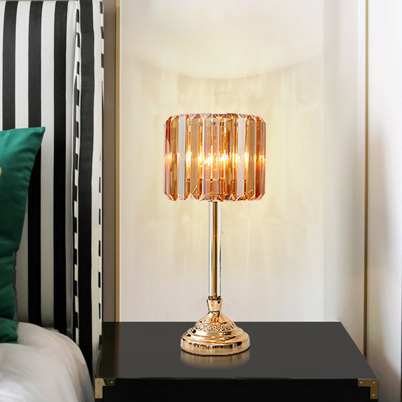 Kristallprisma Trommel Nachtlampe Postmodern Einzelne Glühbirne Schlafzimmer Tischbeleuchtung in Gold