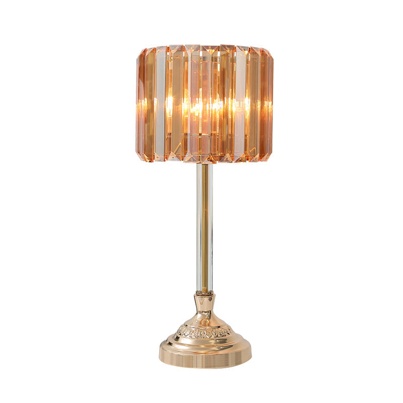 Kristallprisma Trommel Nachtlampe Postmodern Einzelne Glühbirne Schlafzimmer Tischbeleuchtung in Gold