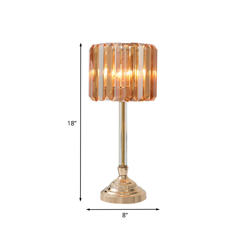Kristallprisma Trommel Nachtlampe Postmodern Einzelne Glühbirne Schlafzimmer Tischbeleuchtung in Gold