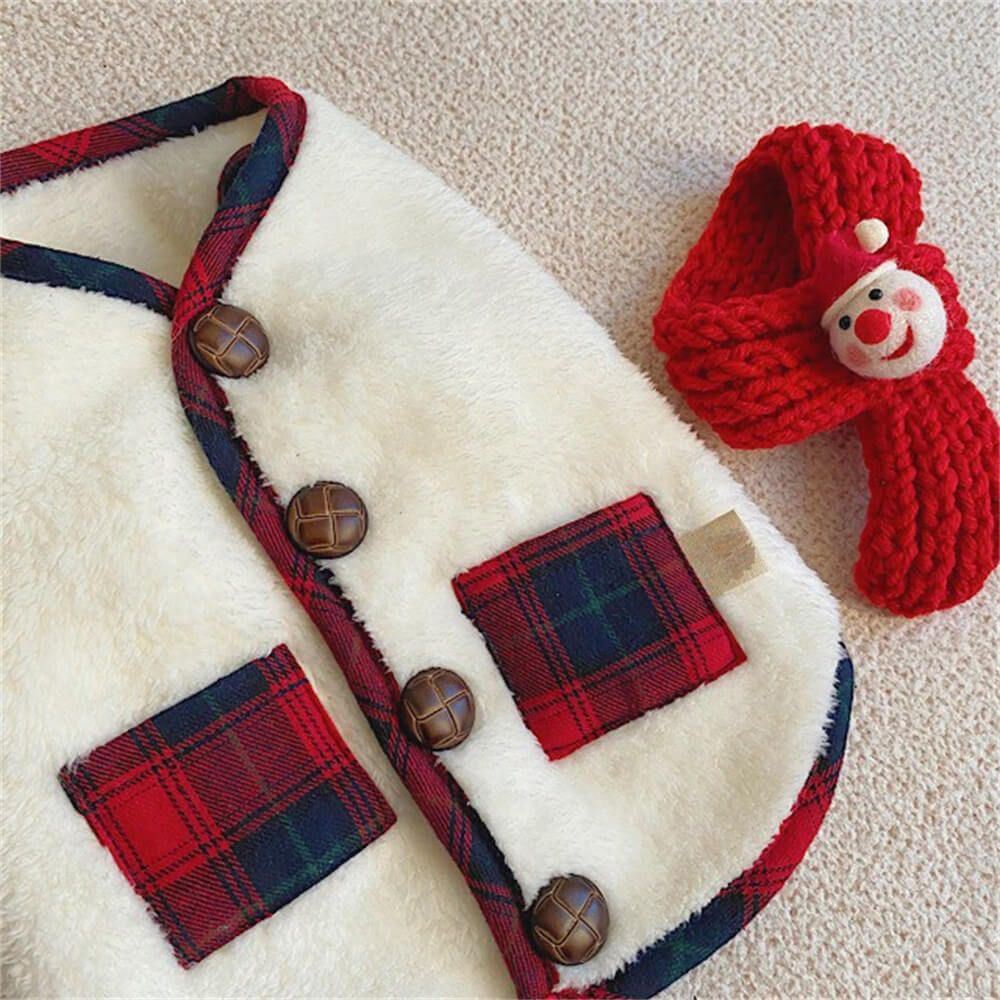 Frendorf | CozyPup Kariertes Winter-Hundejacke Set | Mit Schal | Stilvoll & Warm für kalte Tage