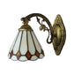 Frendorf | Kegel Mini Wandlamp met Geribbelde Lampenkap 1 Licht Art Glass Tiffany Wandverlichting in Messing