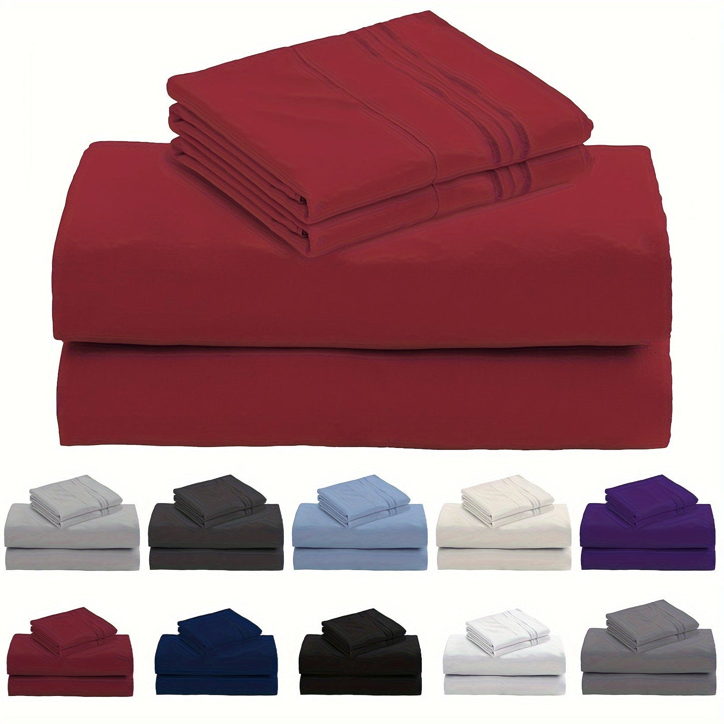 3/4-Teil 15" Tiefe Tasche Bettwäsche Set – Superweiche Mikrofaser-Bettlaken, kühlend und atmungsaktiv, luxuriöse Hotel-Spannbetttücher (enthält 1 Bettlaken, 1 Spannbettlaken und 1/2 Kissenbezüge)