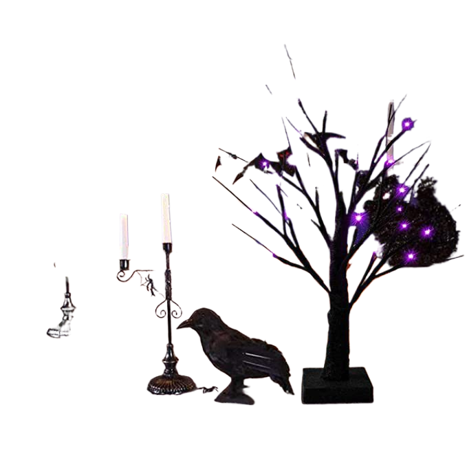 LED Simulation lila Baum Licht Halloween Erntedank Dekoration