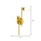 Frendorf | 2 Lichter Wohnzimmer Wandbeleuchtung Post Modern Gold Wandlampe mit Kugel Opalglas Schirm