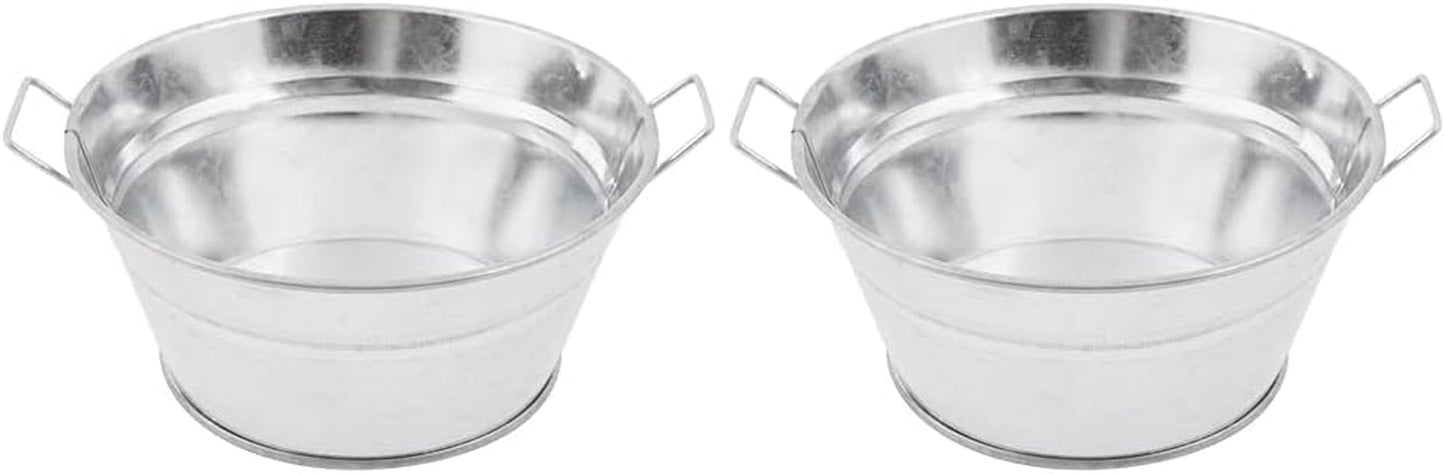 Frendorf | American Metalcraft MTUB69 Natur galvanisierter Stahl ovales Bad mit seitlichem Griff 8-5/8" L X 5-1/2" B X 2-1/2" H 32-Unzen, Silber