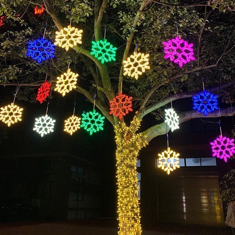 FrostyGlow | Wasserdichtes LED Schneeflockenlicht für Weihnachtsdeko