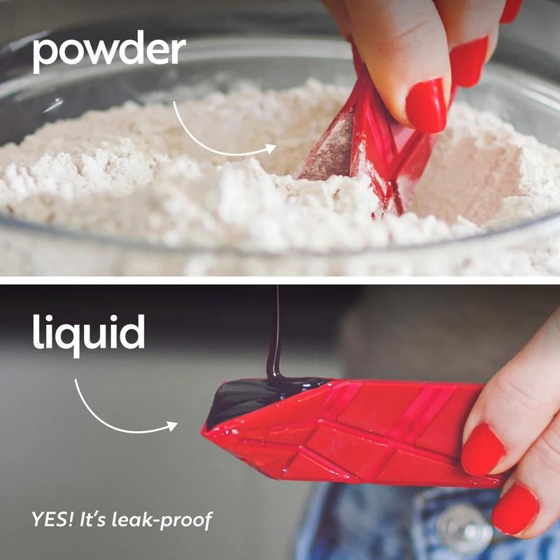 Frendorf | 3-in-1 faltende Messlöffel | TriScoop Magnetisches Design | Platzsparendes Küchenwerkzeug