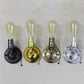 Frendorf | 1 Licht Wandlamp Industrieel Vintage Open Bulb Metalen Wandverlichting met Trekschakelaar in Zwart/Zilver voor Slaapkamer