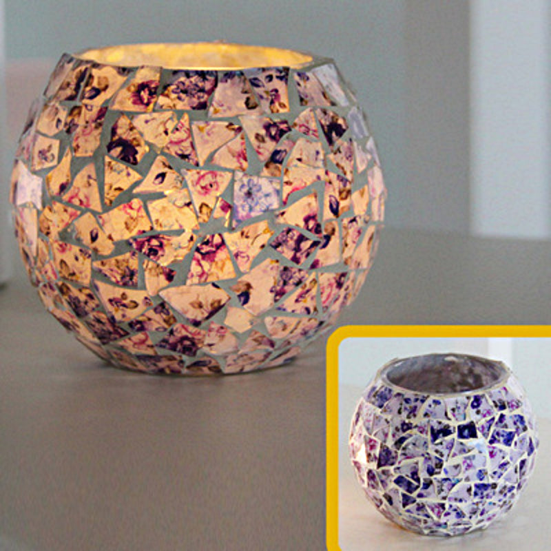 Frendorf Europäischer Retro Glas Mosaik Teelichthalter