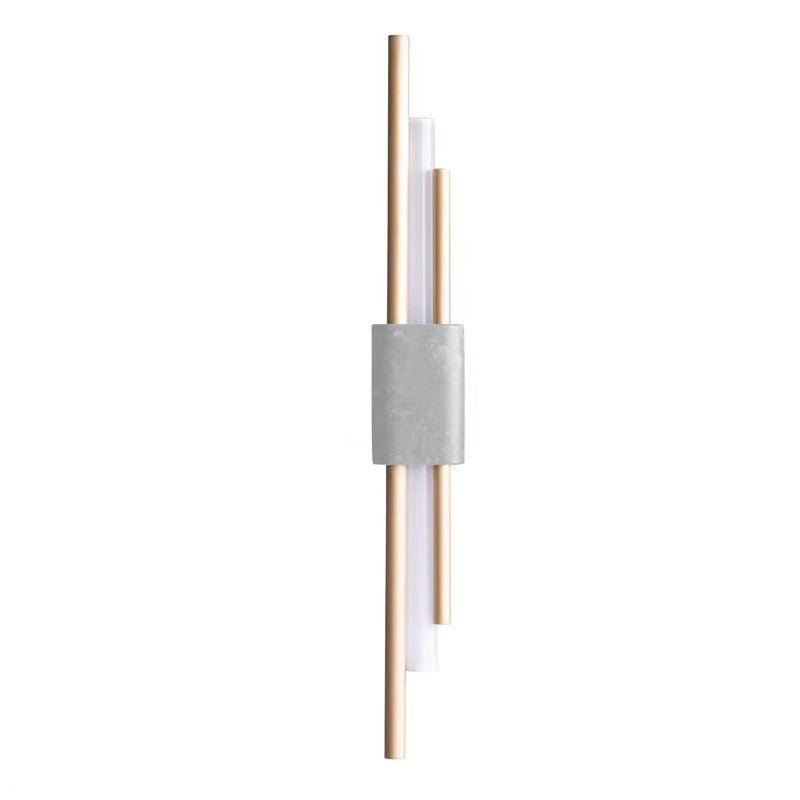 Frendorf | Marmor Rechteck Wandbeleuchtung Idee Post Modern LED Weiß/Grün Wandmontierte Lampe mit Schlanken Rohrdetails in Weiß/Warmlicht