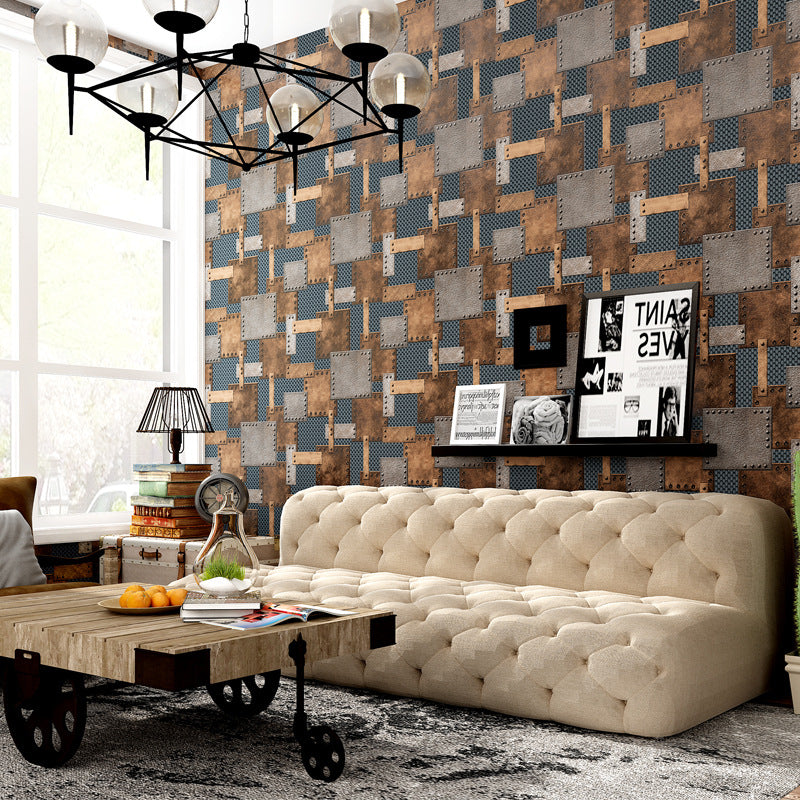 Vinyl 33'L x 20,5"W Nordic Tapete Traditionelles Unpasted 3D Nieten- und Patches-Tapete