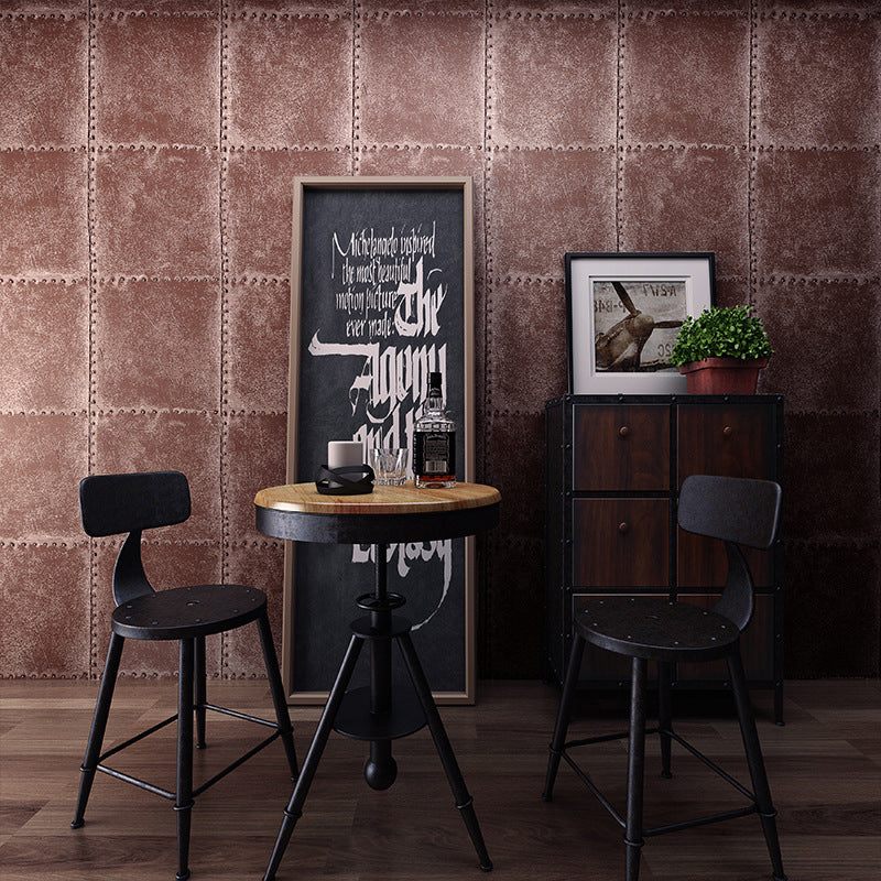 Industrielle 3D-Tapete mit abgenutztem Leder und Nieten für Room Escape, 33'L x 21"W