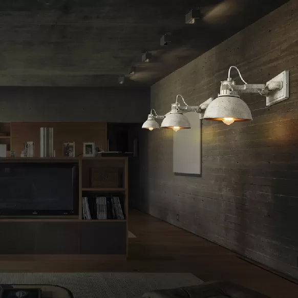 Frendorf | Verweerd Witte Koepel Wandlamp Boerderij Stijl Metaal 1 Licht Binnen Wandlamp Lichtarmatuur