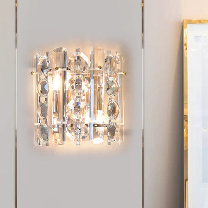 Frendorf | 2-Licht Wandschlampen Moderne Wohnzimmer Wandleuchte mit Halbzylinder Klarglas Schirm