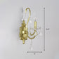 Frendorf | Rural Candle Wandlamp 1/2-Kop Kristal Wandverlichtingsarmatuur in Goud voor Woonkamer