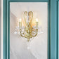 Frendorf | Rural Candle Wandlamp 1/2-Kop Kristal Wandverlichtingsarmatuur in Goud voor Woonkamer