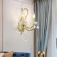 Frendorf | Rural Candle Wandlamp 1/2-Kop Kristal Wandverlichtingsarmatuur in Goud voor Woonkamer