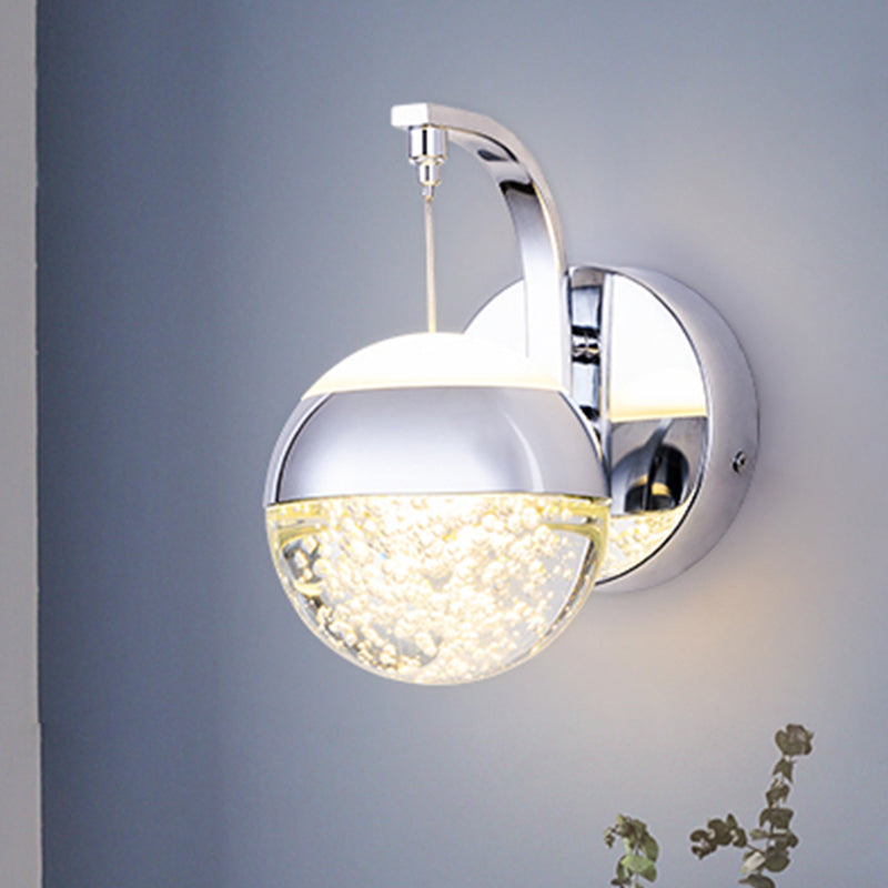 Frendorf | Seedy Crystal Ball Wandlamp Hedendaagse LED Slaapkamer Wandarmatuur in Goud/Chroom