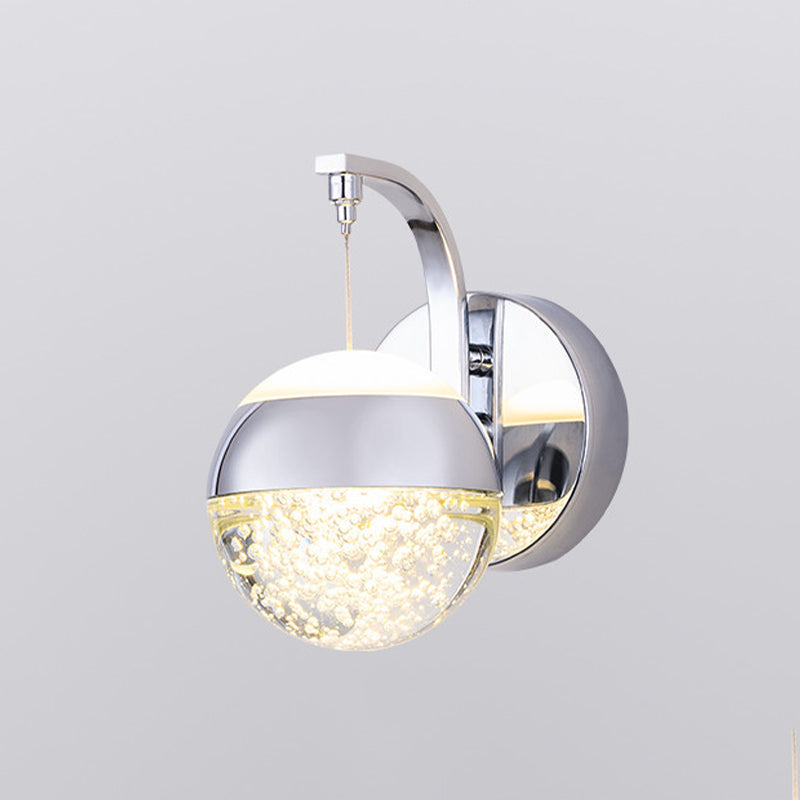 Frendorf | Seedy Crystal Ball Wandlamp Hedendaagse LED Slaapkamer Wandarmatuur in Goud/Chroom