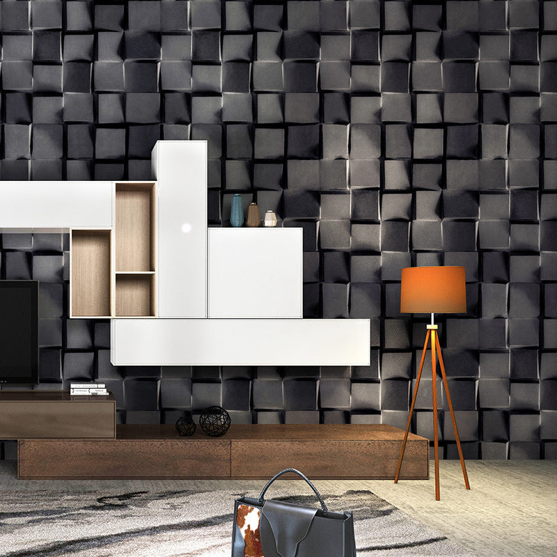 Frendorf | 3D Print Cube Non-Plak Wallpaper, 20,5-inch x 33-foot