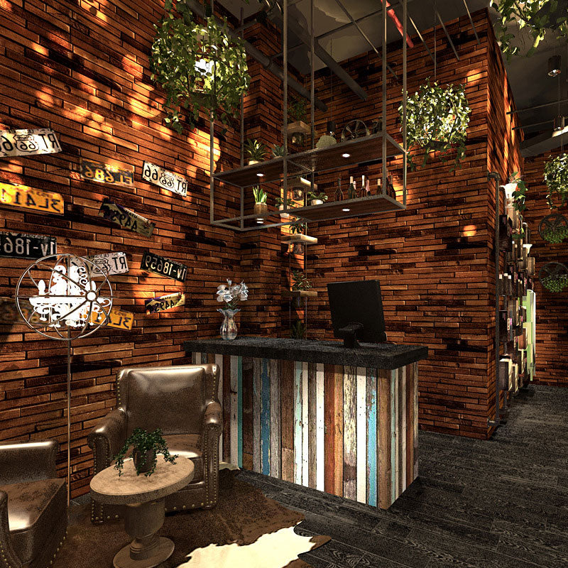 Horizontale Holztextur Vliestapete, 57,1 Quadratfuß. Dunkelbraun