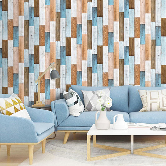 Holzstreifen-Tapete für Café und Bekleidungsgeschäft Selbstklebende moderne minimalistische Wanddekoration